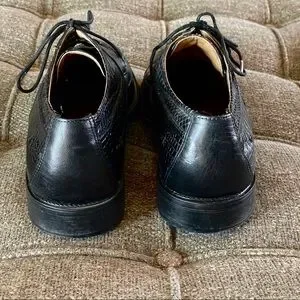 STACY ADAMS MENS BLACK LEATHER SNAKESKIN OXFORD-11.5M Stacy Adams Shoes Mens Size 11.5 D Genuine Snake Leather  main image 3